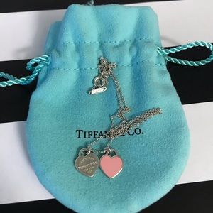 Tiffany & Co Double pink heart necklace